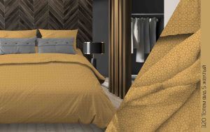 КПБ Бязь "Бояртекс" диз. № 320 Тотем, 5 Вид, желтый (L)