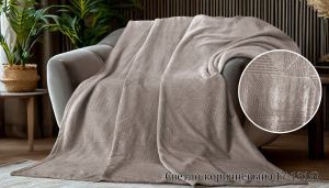 Плед ВЕЛСОФТ диз. (17-1316) Светло-коричневый (Л)