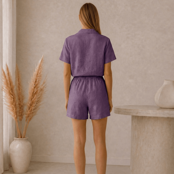Костюм домашний женский ТМ Königson (рубашка и шорты) диз. 17-3612 Lila гл/кр